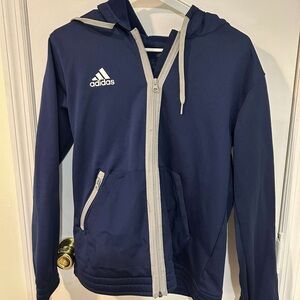 adidas navy zip up